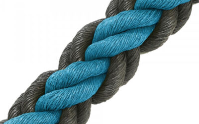 Hockeytouw blauw/zwart/30 meter